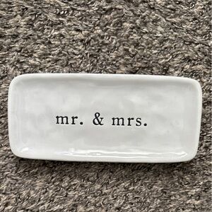 White Mr. & Mrs. Ceramic Tray
